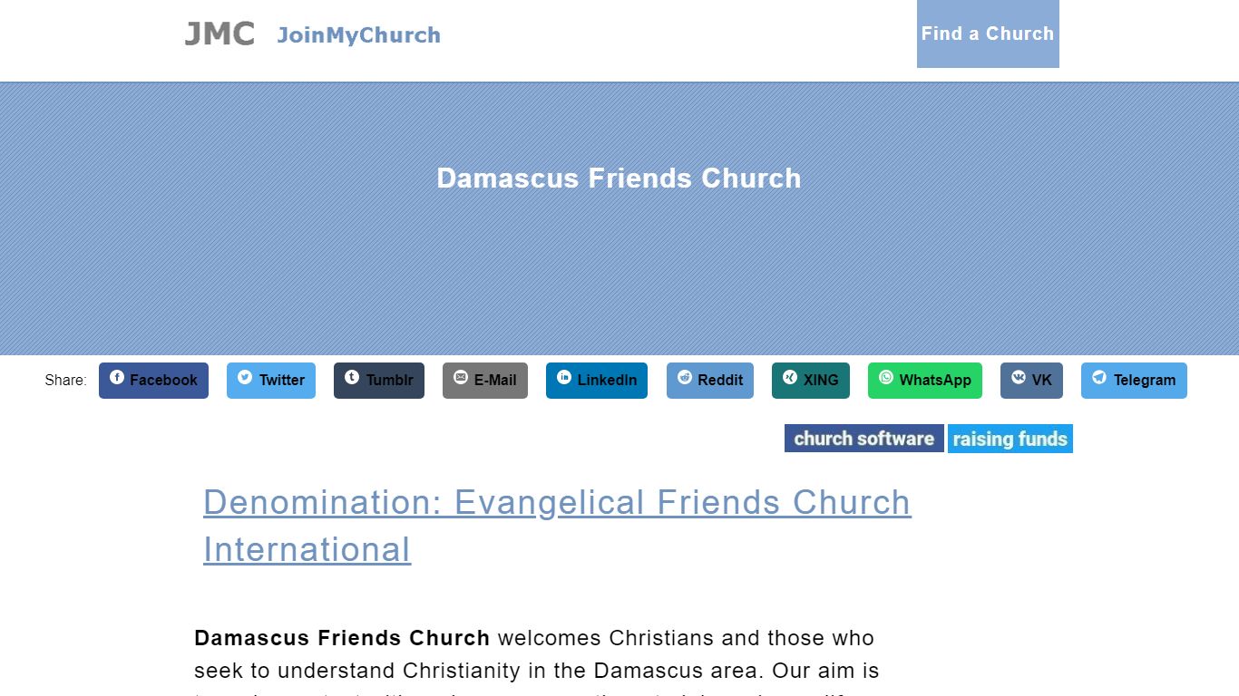 Damascus Friends Church Service Times - Damascus, Ohio